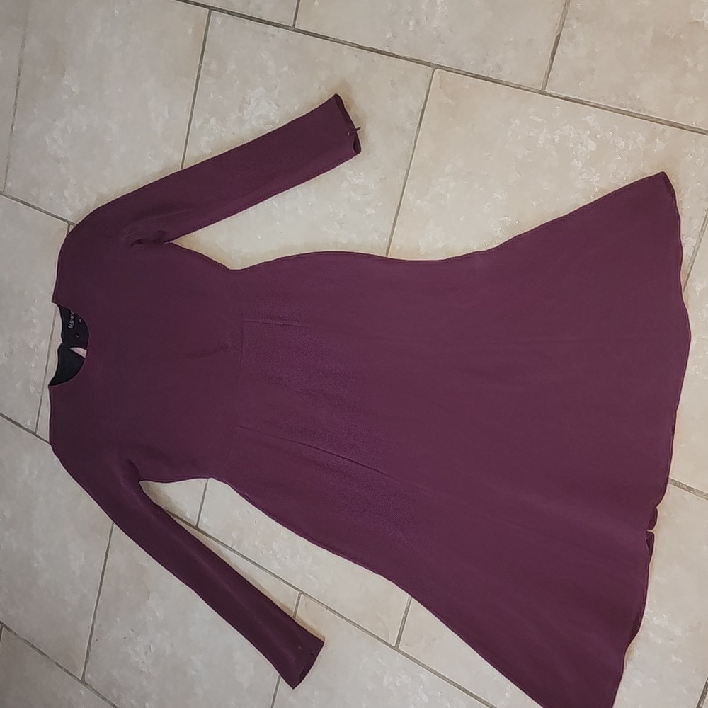 Gucci Plum Long Sleeve Silk Dress Size 42 For Size 4 In US - Picture 7 of 16
